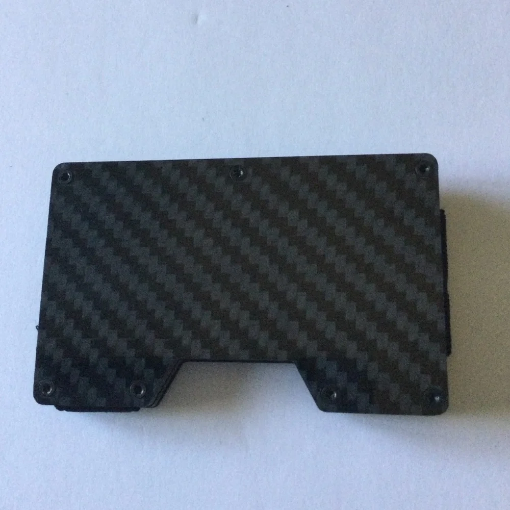 KENNETH COLE REACTION HARDSIDE METAL CARD CASE WALLET WITH MONEY CLIP BLACK/GRAY